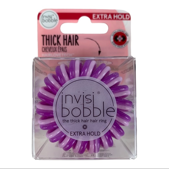 invisibobble Extra Hold Thick Hair Rings 3ct Purple - Lot of 2 - Picture 2 of 5